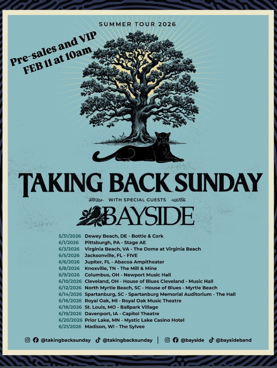 Taking Back Sunday Tour Poster 2026–2027